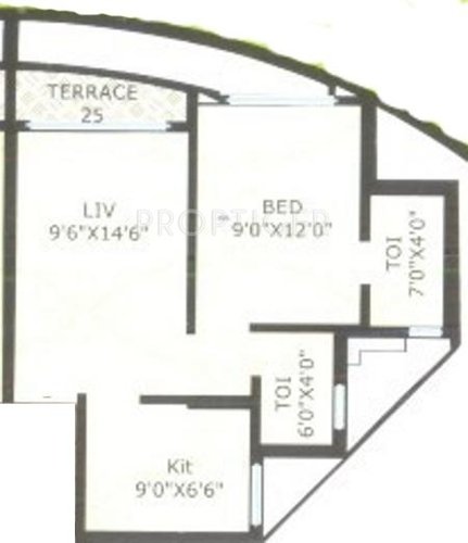 Mangal Daulat Heights (1BHK+2T (695 sq ft) 695 sq ft)