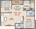 KMN Calista (2BHK+2T (1,061 sq ft) 1061 sq ft)