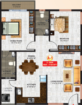 KVR Sai Krishna Residency (2BHK+2T (1,130 sq ft) 1130 sq ft)