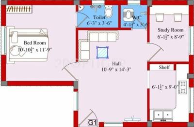 SBA Divine (1BHK+1T (620 sq ft)   Study Room 620 sq ft)