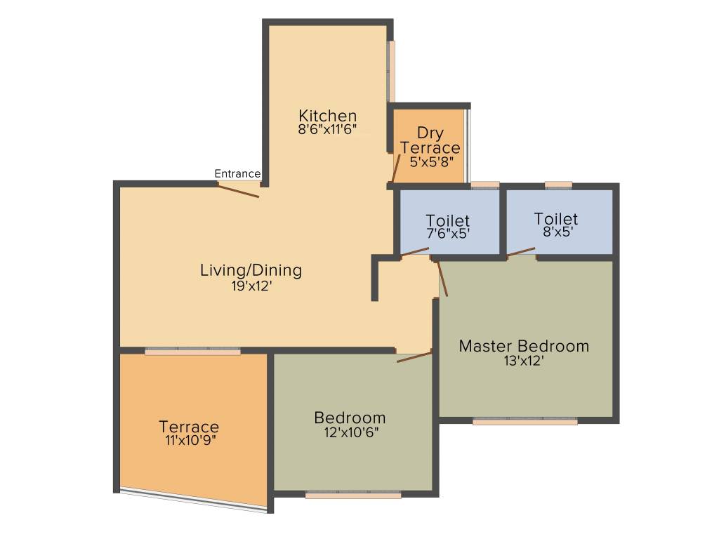 Rahul Arcus (2BHK+2T (925 sq ft) 925 sq ft)