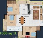 Revanta Diplomatic Greens (3BHK+2T (1,000 sq ft) 1000 sq ft)