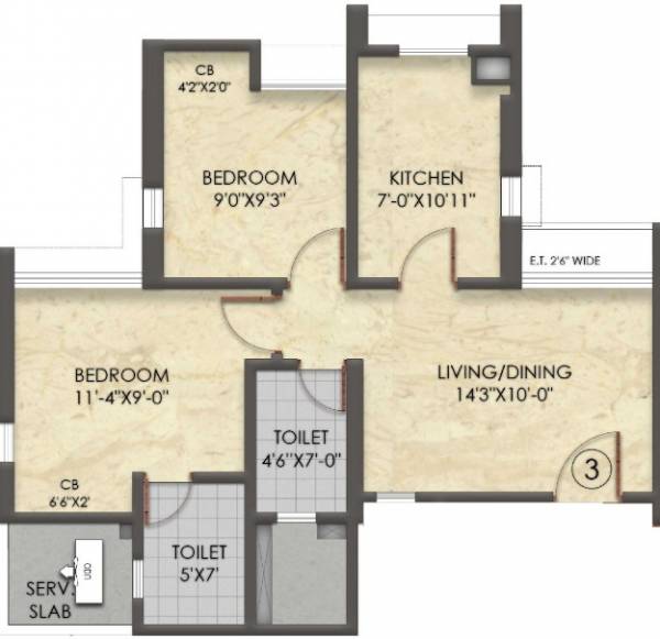 Raymond Realty Phase II (2BHK+2T (606.12 sq ft) 606.12 sq ft) Raymond Realty Phase II (2BHK+2T (606.12 sq ft) 606.12 sq ft)