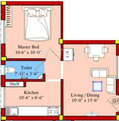 SBA Taraka (1BHK+1T (490 sq ft) 490 sq ft)