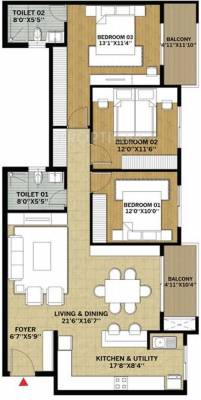 Brigade Pinnacle (3BHK+2T (1,620 sq ft) 1620 sq ft) Brigade Pinnacle (3BHK+2T (1,620 sq ft) 1620 sq ft)