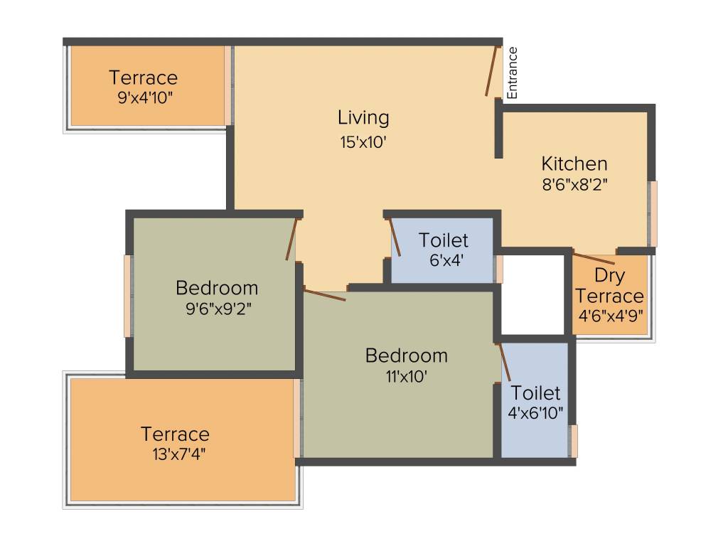 Diamond Nexus Nexus Gulmohar (2BHK+2T (524 sq ft) 524 sq ft)