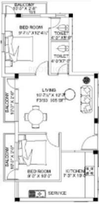 Amudha Paradise (2BHK+2T (875 sq ft) 875 sq ft)