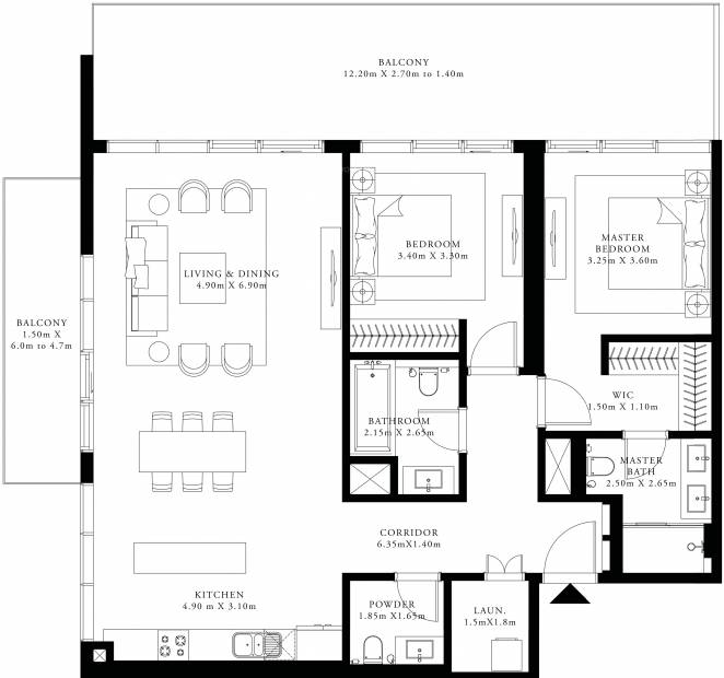 Emaar Grand Bleu Tower (2BHK+2T (1,778.95 sq ft) 1778.95 sq ft)