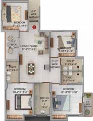 Merlin Iris (4BHK+3T (1,209 sq ft) 1209 sq ft)
