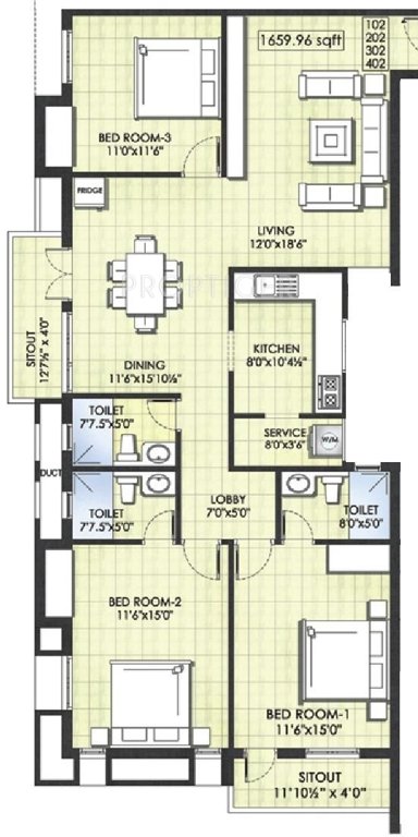 Landmark Synergy (3BHK+3T (1,659 sq ft) 1659 sq ft)