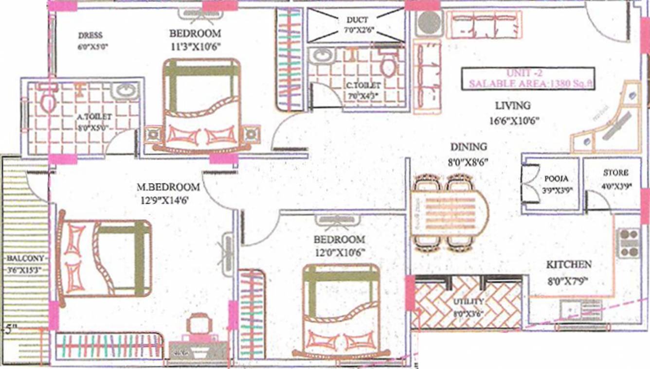 Murali Mohana Vidhyapeeta Murali Mohan (3BHK+2T (1,380 sq ft) + Pooja Room 1380 sq ft) Murali Mohana Vidhyapeeta Murali Mohan (3BHK+2T (1,380 sq ft) + Pooja Room 1380 sq ft)