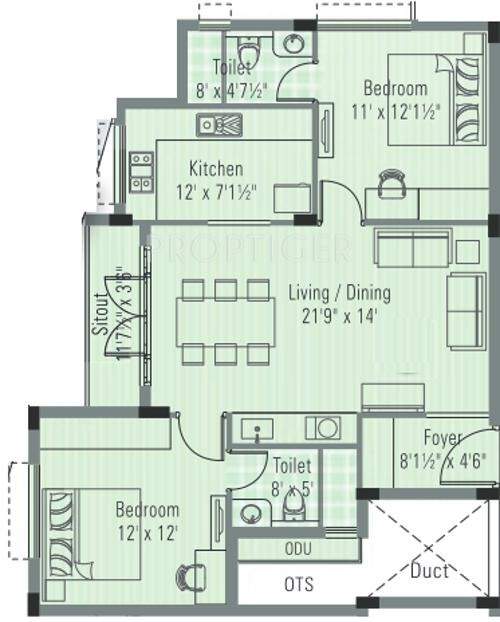 Appaswamy Luz Amor (2BHK+2T (1,155 sq ft) 1155 sq ft)
