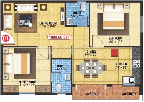 Saranya Gokulam (2BHK+2T (1,000 sq ft) 1000 sq ft) Saranya Gokulam (2BHK+2T (1,000 sq ft) 1000 sq ft)