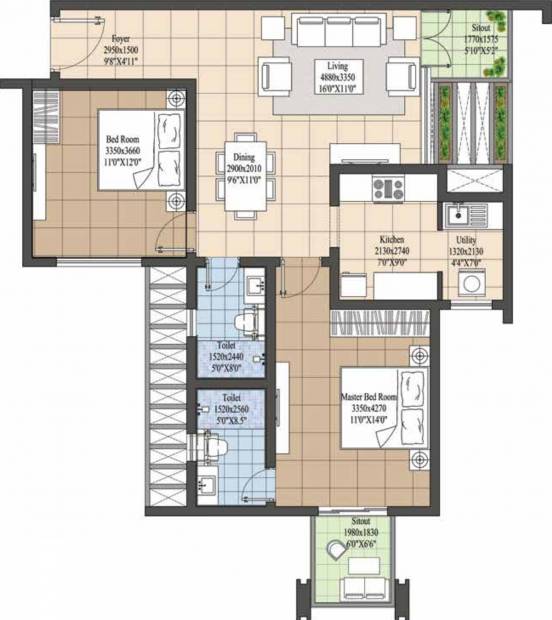 Navami Landmark (2BHK+2T (1,240 sq ft) 1240 sq ft) Navami Landmark (2BHK+2T (1,240 sq ft) 1240 sq ft)