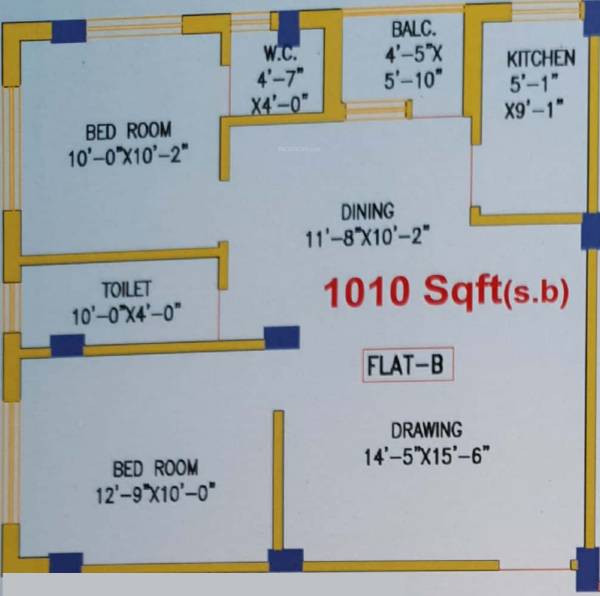 SB Anita Residency (2BHK+2T (1,010 sq ft) 1010 sq ft) SB Anita Residency (2BHK+2T (1,010 sq ft) 1010 sq ft)