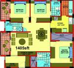 Pujitha Orchid (3BHK+3T (1,405 sq ft) 1405 sq ft) Pujitha Orchid (3BHK+3T (1,405 sq ft) 1405 sq ft)