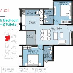 Altis Ashraya (2BHK+2T (1,040 sq ft) 1040 sq ft)