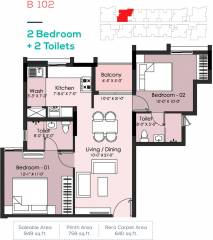 Altis Ashraya (2BHK+2T (949 sq ft) 949 sq ft)