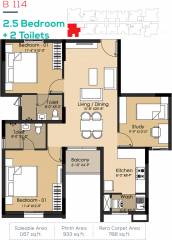 Altis Ashraya (2BHK+2T (1,167 sq ft) + Study Room 1167 sq ft)