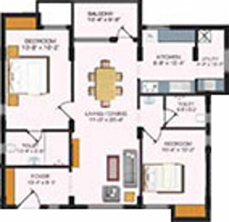 Sreevatsa Vedh (2BHK+2T (1,371 sq ft) 1371 sq ft) Sreevatsa Vedh (2BHK+2T (1,371 sq ft) 1371 sq ft)