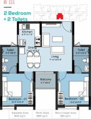 Altis Ashraya (2BHK+2T (832 sq ft) 832 sq ft) Altis Ashraya (2BHK+2T (832 sq ft) 832 sq ft)