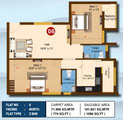 Sree Daksha Ivadvi (2BHK+2T (1,096 sq ft) 1096 sq ft)