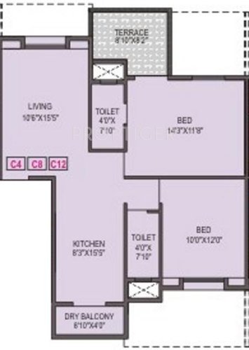 Bora Planet (2BHK+2T (956 sq ft) 956 sq ft)