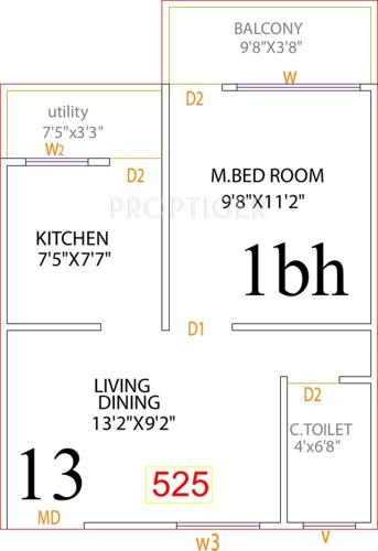 Vaastu Greens (1BHK+1T (525 sq ft) 525 sq ft) Vaastu Greens (1BHK+1T (525 sq ft) 525 sq ft)