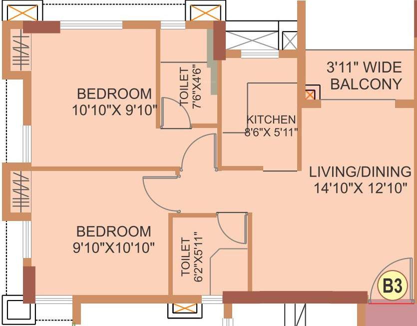 Eden The Forest (2BHK+2T (688 sq ft) 688 sq ft)