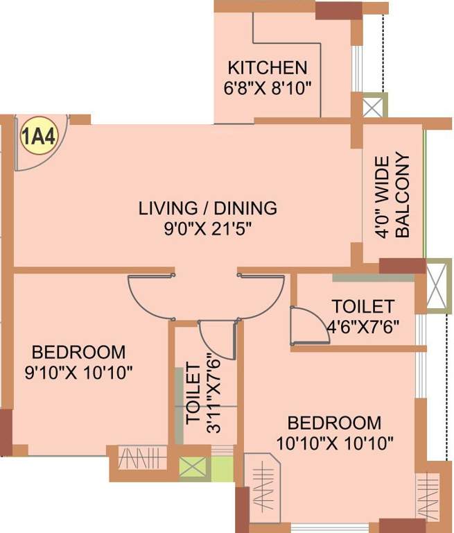 Eden The Forest (2BHK+2T (985 sq ft) 985 sq ft)