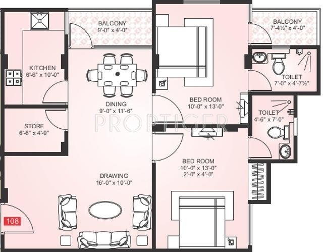 Arihant Nilay (2BHK+2T (1,095 sq ft) 1095 sq ft)