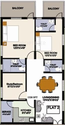 Vasudeva Bloomfield Elation Towers (2BHK+3T (1,320 sq ft) Study Room 1320 sq ft) Vasudeva Bloomfield Elation Towers (2BHK+3T (1,320 sq ft) Study Room 1320 sq ft)