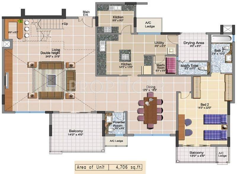 Prestige Neptunes Courtyard (4BHK+4T (4,706 sq ft) + Servant Room 4706 sq ft)