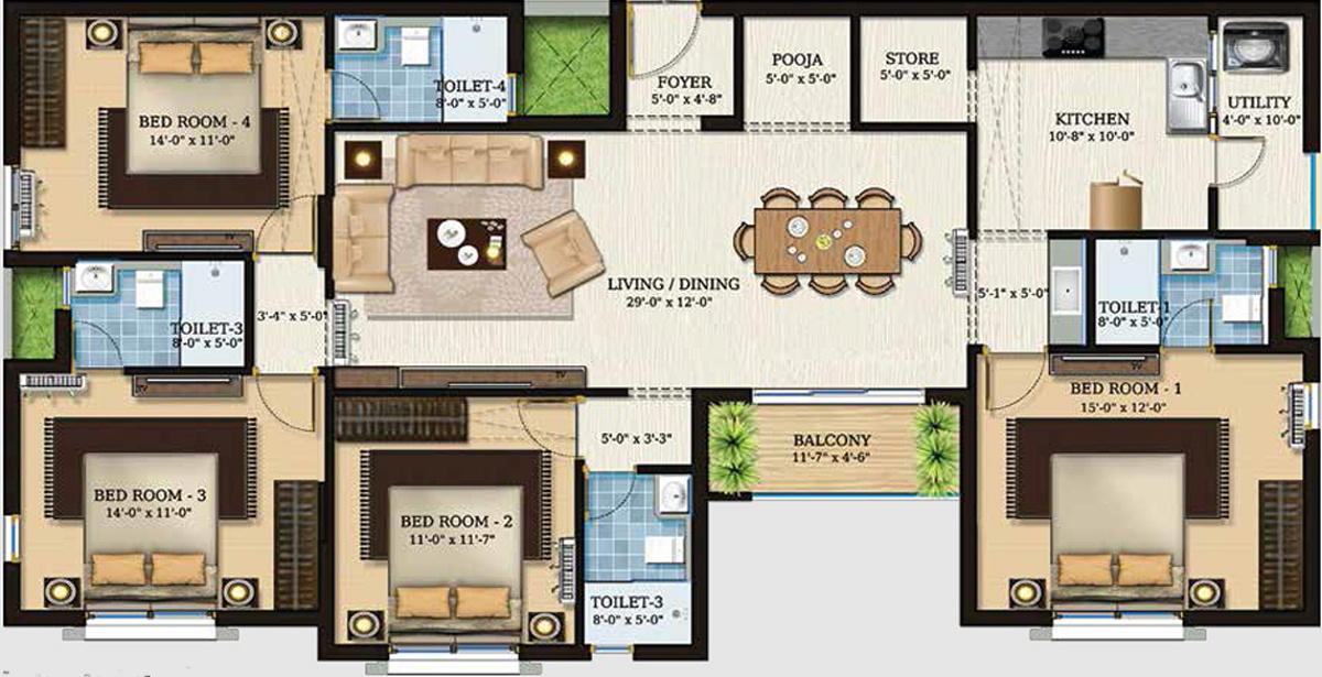Lifestyle Param (4BHK+4T (2,205 sq ft) 2205 sq ft)