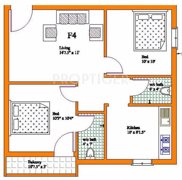 800 sq ft 2 BHK Floor Plan Image Sri Vari Aadharsh Villa