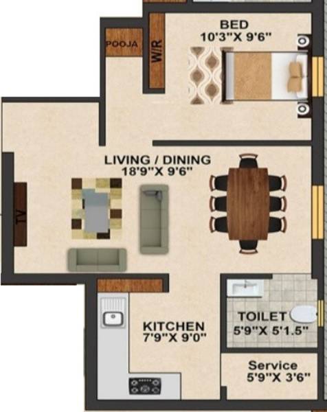 VSS Vishwaraja Apartments (1BHK+1T (620 sq ft) 620 sq ft)