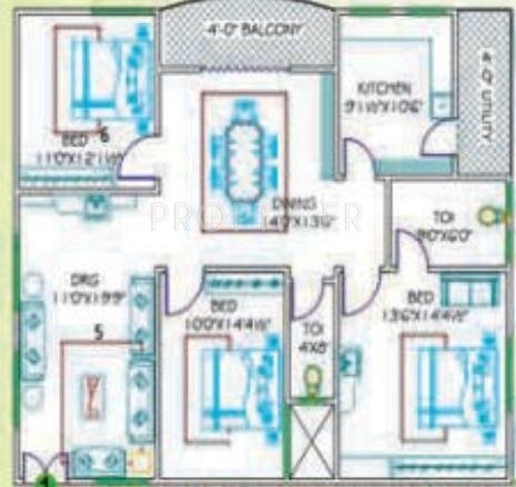 Kondaveedu Enclave (3BHK+3T (1,585 sq ft) 1585 sq ft)