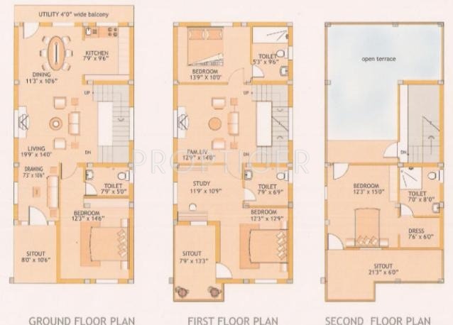 SS Developers Chennai Saraswathi Residency Floor Plan (4BHK+4T)