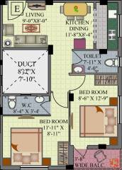 GM Meena Orchid (2BHK+2T (839. sq ft) 839 sq ft)