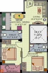 GM Meena Orchid (2BHK+2T (860 sq ft) 860 sq ft)