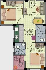 GM Meena Orchid (2BHK+2T (763 sq ft) 763 sq ft)
