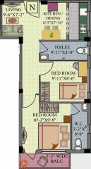 GM Meena Orchid (2BHK+2T (816. sq ft) 816 sq ft)