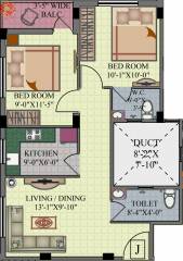 GM Meena Orchid (2BHK+2T (893 sq ft) 893 sq ft)