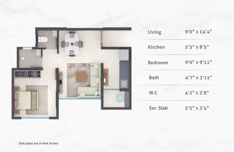 Poddar Wondercity (1BHK+1T (337 sq ft) 337 sq ft)