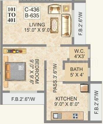 Yamuna Enterprises Aanandi Vihar (1BHK+1T (565 sq ft) 565 sq ft)