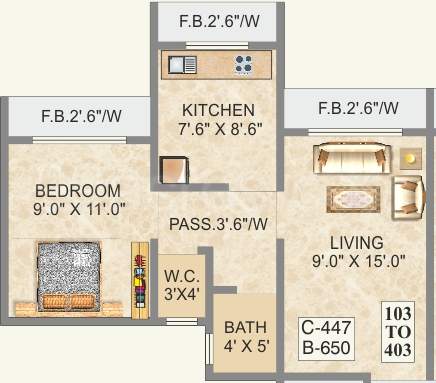 Yamuna Enterprises Aanandi Vihar (1BHK+1T (650 sq ft) 650 sq ft)