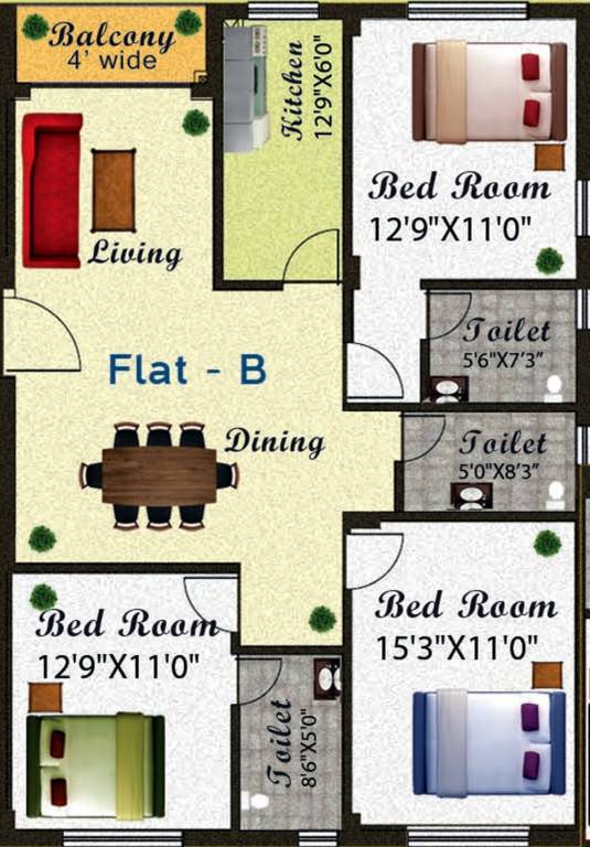 Bhuwalka Aishwarya Gardens (3BHK+3T (1,687 sq ft) 1687 sq ft) Bhuwalka Aishwarya Gardens (3BHK+3T (1,687 sq ft) 1687 sq ft)