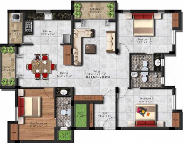 KCee Sowbhaghyam (3BHK+3T (1,850 sq ft) 1850 sq ft)