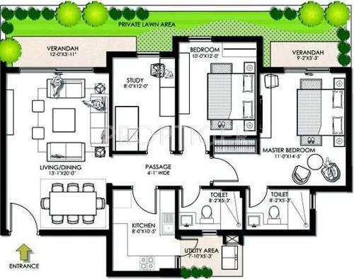 Alpha Meerut One (2BHK+2T (1,513 sq ft) 1513 sq ft)