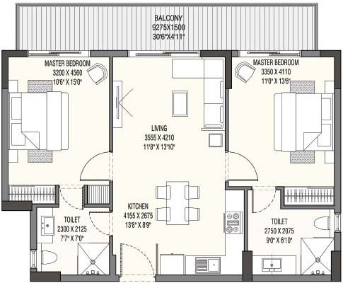 Godrej Golf Links The Suites (2BHK+2T (1,450 sq ft) 1450 sq ft) Godrej Golf Links The Suites (2BHK+2T (1,450 sq ft) 1450 sq ft)